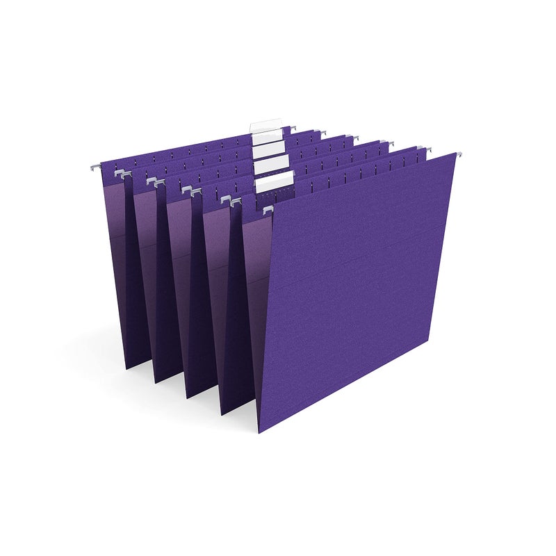 Staples 419200 Hanging File Folders 5 Tab Letter Size Purple 25/Box (419200) - Image 3